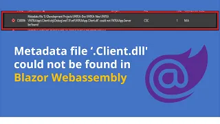 Metadata file '.Client.dll' could not be found in Blazor Webassembly (Solved) | .NET 7