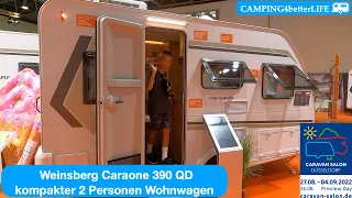 Caravan-Salon 2022: Weinsberg Caraone 390 QD - Modell 2023 I kompakter 2 Personen Wohnwagen