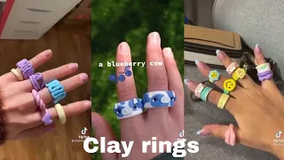 Clay rings compilation🌙💫☁️☂️🪵🐚🌸 |Tube tok