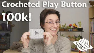 I crocheted a silver play button to celebrate reaching 100k subscribers!