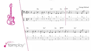 George Michael: Careless Whisper - Bass Tab with Play Along (Easy Level)