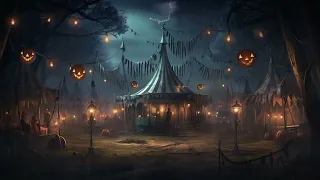 Haunted Halloween Carnival Ambience | Thunderstorm | Circus | For Sleeping, Relaxing, Studying 🎃