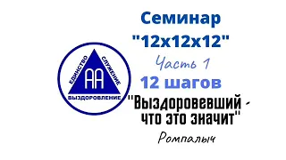 15. Выздоровевший - что это значит?  Ромпалыч. Семинар 12х12х12. Часть 1. 12 шагов.