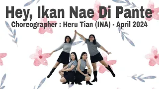 D'QUEEN BEE | Hey, Ikan Nae Di Pante | LINE DANCE | Beginner | Heru Tian