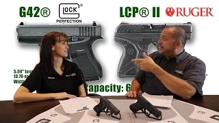 Shooting the Ruger LCP II Vs Glock G42 380acp with Todd and Sarah