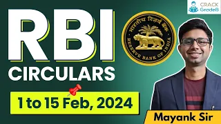 RBI Circulars 1st TO 15th FEBRUARY, 2024 for IBPS PO/ SBI PO/RBI/SEBI/NABARD