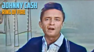 Johnny Cash - Ring Of Fire (Color Footage)