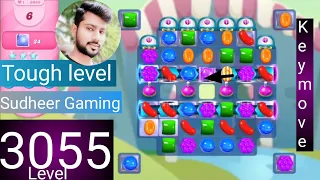 Candy crush saga level 3055 । Tough level । No boosters । Candy crush saga 3055 । Sudheer Gaming