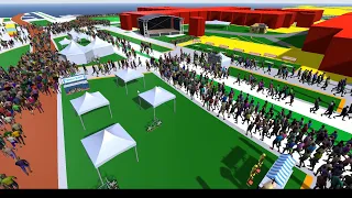 Interactive crowd simulation with dynamic obstacle placement