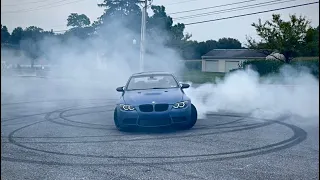 Extremely Loud Straight Piped Supercharged M3 e92 Frozen Blue Doing Donuts and Burnout