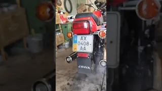 Работа двигателя Ява 638 Jawa 350638 после замены корзины сцепления и моторной цепи.