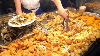 Italy Street Food. Paradise of Fried Fish, Paella and Seafood. Pepero Fest, Carmagnola