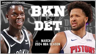 Brooklyn Nets vs Detroit Pistons Full Game Highlights | Mar 7 | 2024 NBA Season