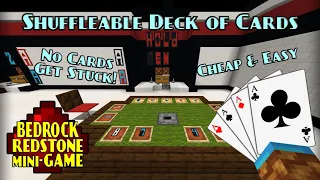 How to Build A Shuffleable Deck of Playing Cards  | Minecraft Bedrock Redstone Tutorial | MCPE