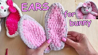 Colored ears for bunny  😍 Master class / Crochet bunny Tutorial & Pattern / Part 3