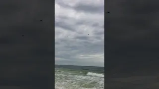 Military Helicopters Fly Across Beach!!