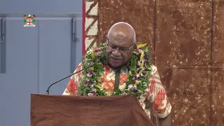 Fiji's PM delivers the opening remarks at the International Indigenous Day and TKEC Database Launch.