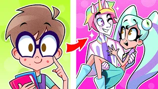 From Nerd BOY To Popular E-GIRL! 💞 Crazy Gender Switch Stories by Z-Boo