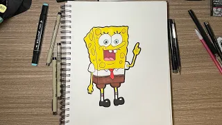 How to Draw SpongeBob SquarePants for beginners #sketch #drawing #spongebob #shortvideo #shorts