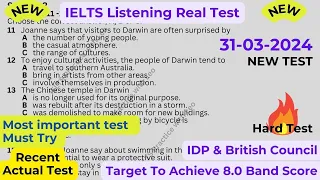 IELTS Listening Practice with Recent Actual IELTS Exam with Answers [Real Exam 62] 31st March 2024