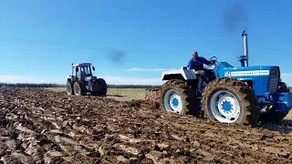 Ford County and Muirhill tractors ploughing April 2018