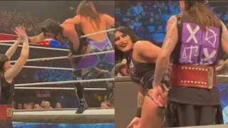 Dominik can't save Rhea Ripley booty from Raquel Rodriguez spanking after WWE Smackdown went off air