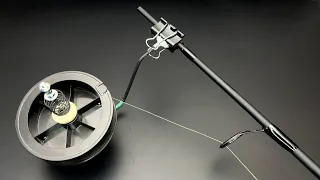 A device for winding fishing line on a fishing reel.