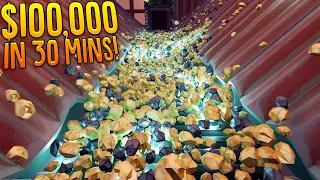 Earning $100,000 In Gold Nuggets With My Gold Mining Beast - Gravity-fed Ram Drill Mine - Hydroneer