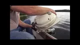 How to Start an old vintage Johnson 3hp outboard boat motor 3 horse power trolling fishing engine