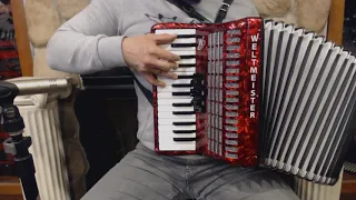 4718 - Certified Pre-Owned Red Weltmeister Rubin Piano Accordion MM 30 60 $1199