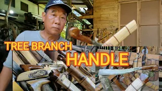 CARA MEMBUAT GAGANG PARANG DARI RANTING RAMBUTAN. RIGHT WAY TO MAKING A WOODEN HANDLE