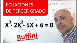 CÓMO RESOLVER ECUACIONES DE TERCER GRADO. Método o regla de Ruffini