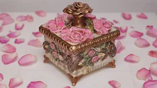 How to Turn Cardboard into a High-End Jewelry Box with Decoupage