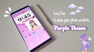 ☁️ how to make your phone aesthetic | purple theme | samsung