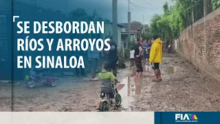 Desbordan ríos y arroyos en Sinaloa: ya hay un muerto y cientos de damnificados