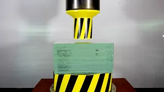 HYDRAULIC PRESS AGAINST GLASS, TEMPERED AND NON-TEMPERED