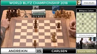 INCREDIBLE ESCAPE!!! CARLSEN VS ANDREIKIN | WORLD BLITZ CHAMPIONSHIP 2018