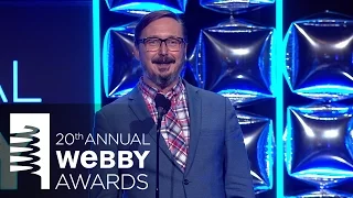 John Hodgman explains the Life Achievment Award at the 20th Annual Webby Awards.