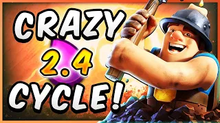 2.4 ELIXIR! CHEAPEST MINER CYCLE DECK in CLASH ROYALE!