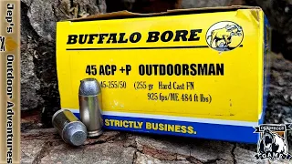 45 ACP For Bear? | Buffalo Bore 45 ACP +P 255Gr Outdoorsman Hardcast | Jugs Test