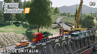 Heavy Haulage of crashed TRAIN w/The CamPeR | Rescue on Italia | Farming Simulator 19 | Episode 8