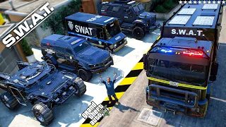 GTA 5 - Stealing SWAT Heavy Vehicles with Franklin! (Real Life Cars #83)