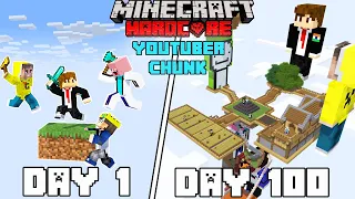 I Survived 100 Days on Youtuber Chunk Minecraft Hardcore(hindi)