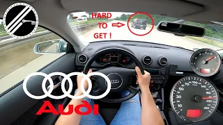 Audi A3 2.0 FSI tiptronic 8P 150 PS Top Speed Drive On German Autobahn With No Speed Limit POV