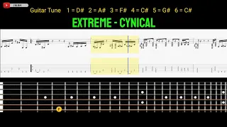 Extreme - Cynical [Guitar Tutorial With Tab Animated]