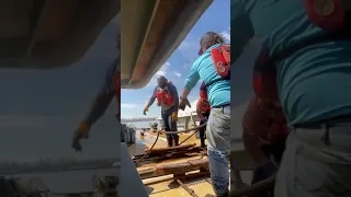 Towboat building a coupling