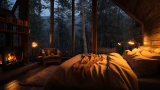 Deep Sleep in the Forest with Heavy Rain and Thunder on Window - Natural White Noise | Relax Sound⛈️