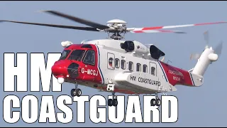 Incredible Sikorsky S-92 Coastguard Heli, Departing Caernarfon, and Returning to Base (Close Up).