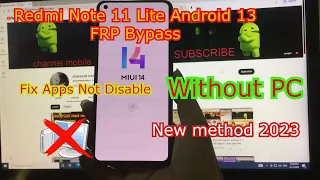 Xiaomi 11 Lite 5G NE Android 13 MIUI 14 FRP Bypass | Remove Google Account | FRP Unlock