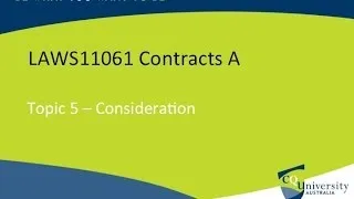 Contract Law: Consideration